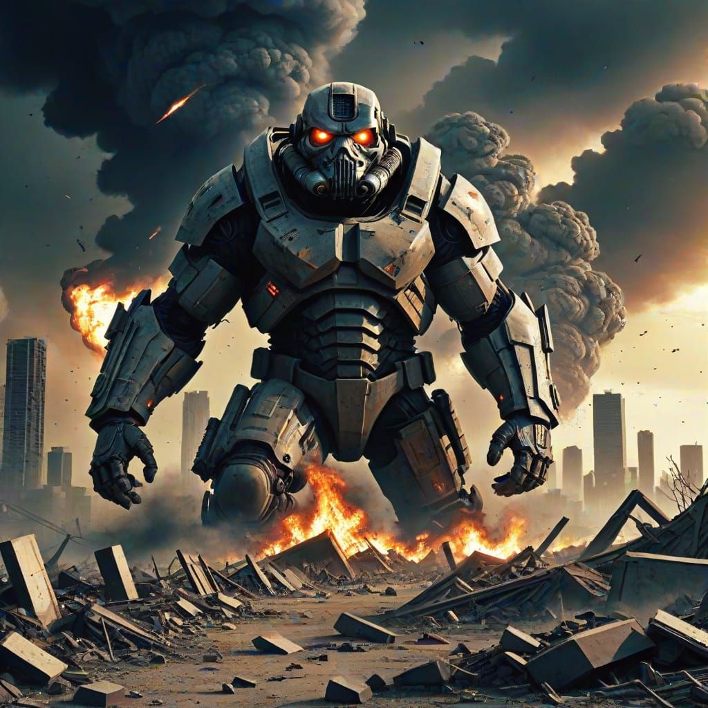 Wasteland Scene After Apocalypse