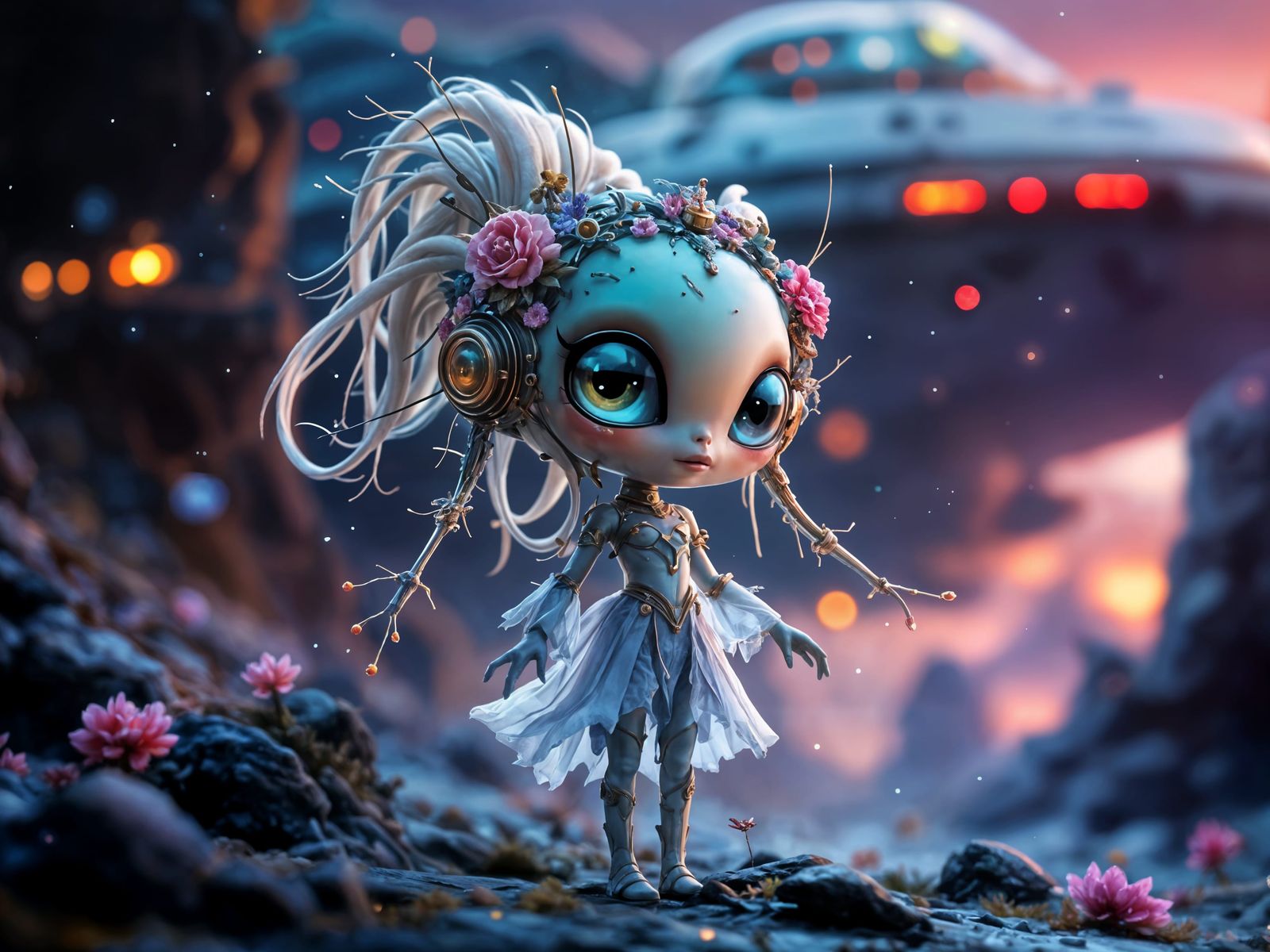 Sci-Fi Fairytale Alien Princess in Dreamy Style