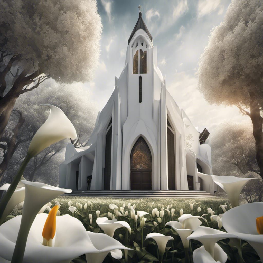 Modern Calla Lily Church: Digital Matte Painting