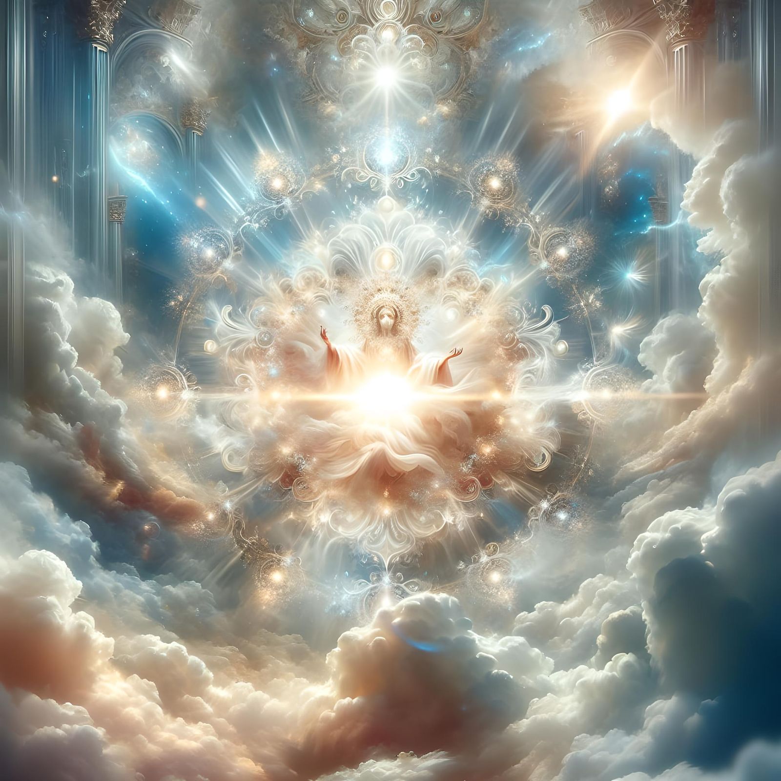 Ethereal Divine Image in Heavenly Sunshine