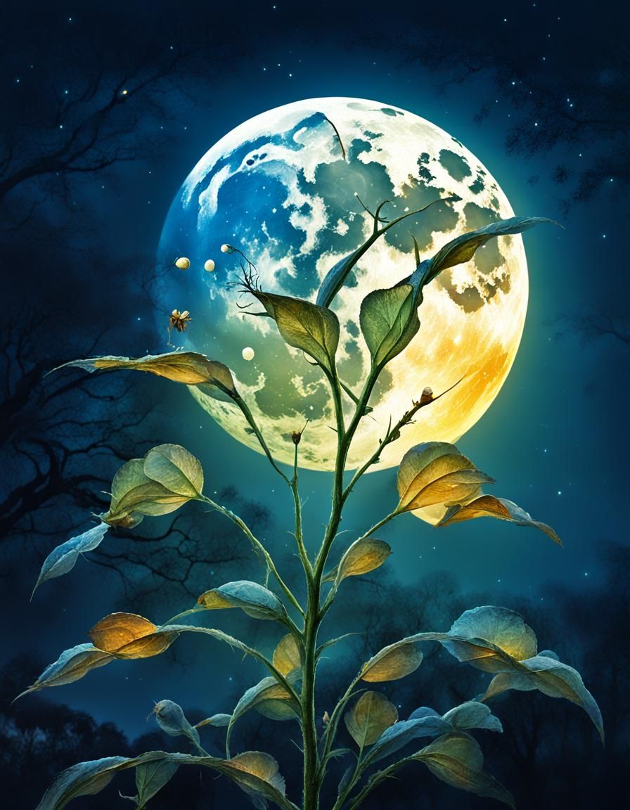 Moonlit Fairytale Seeds in Double Exposure