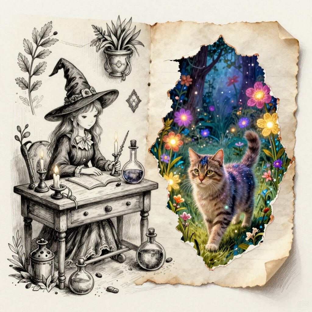 Witch's Desk Transforms Into Enchanted Garden
