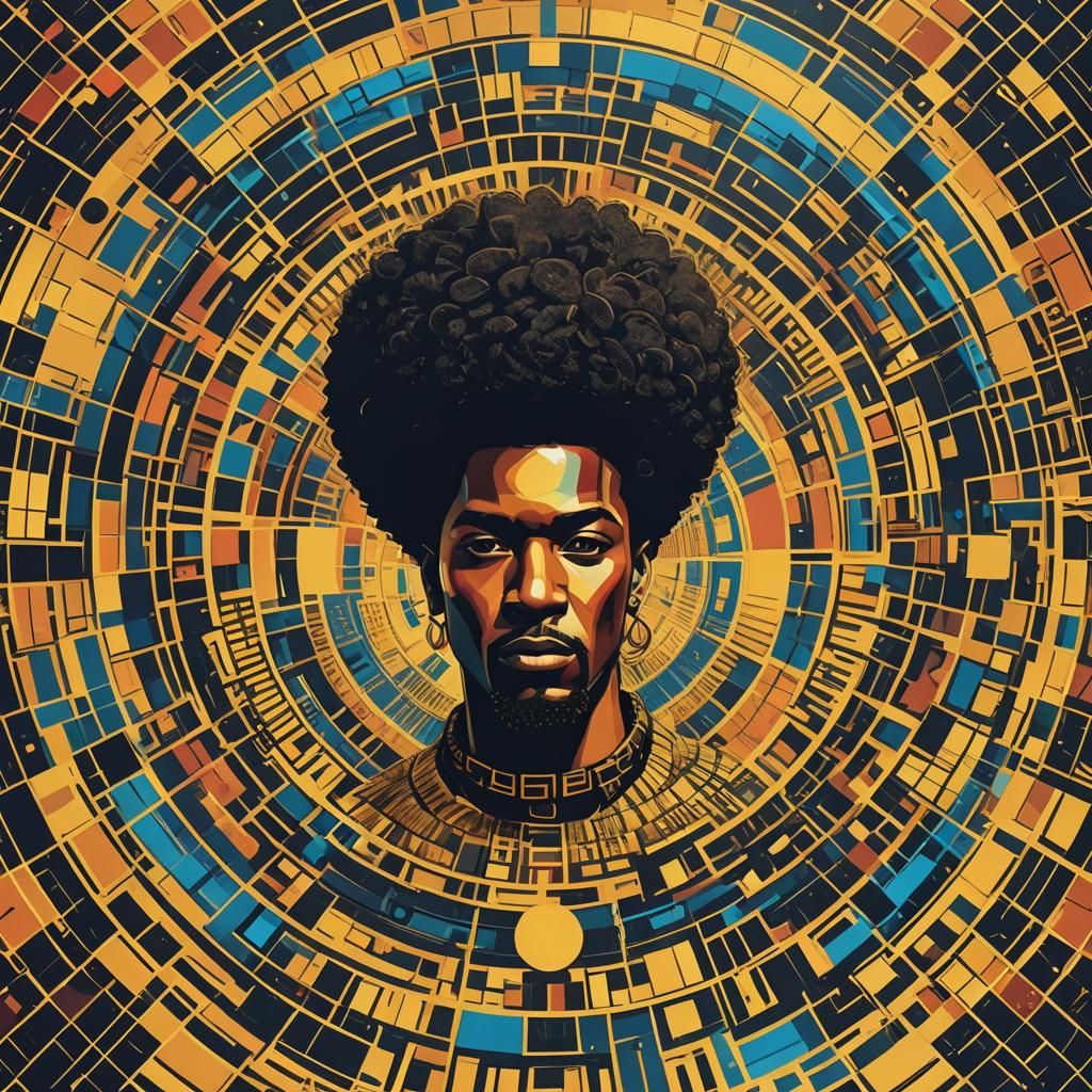 Afro House DJ Mix Cover in Pop Art Style