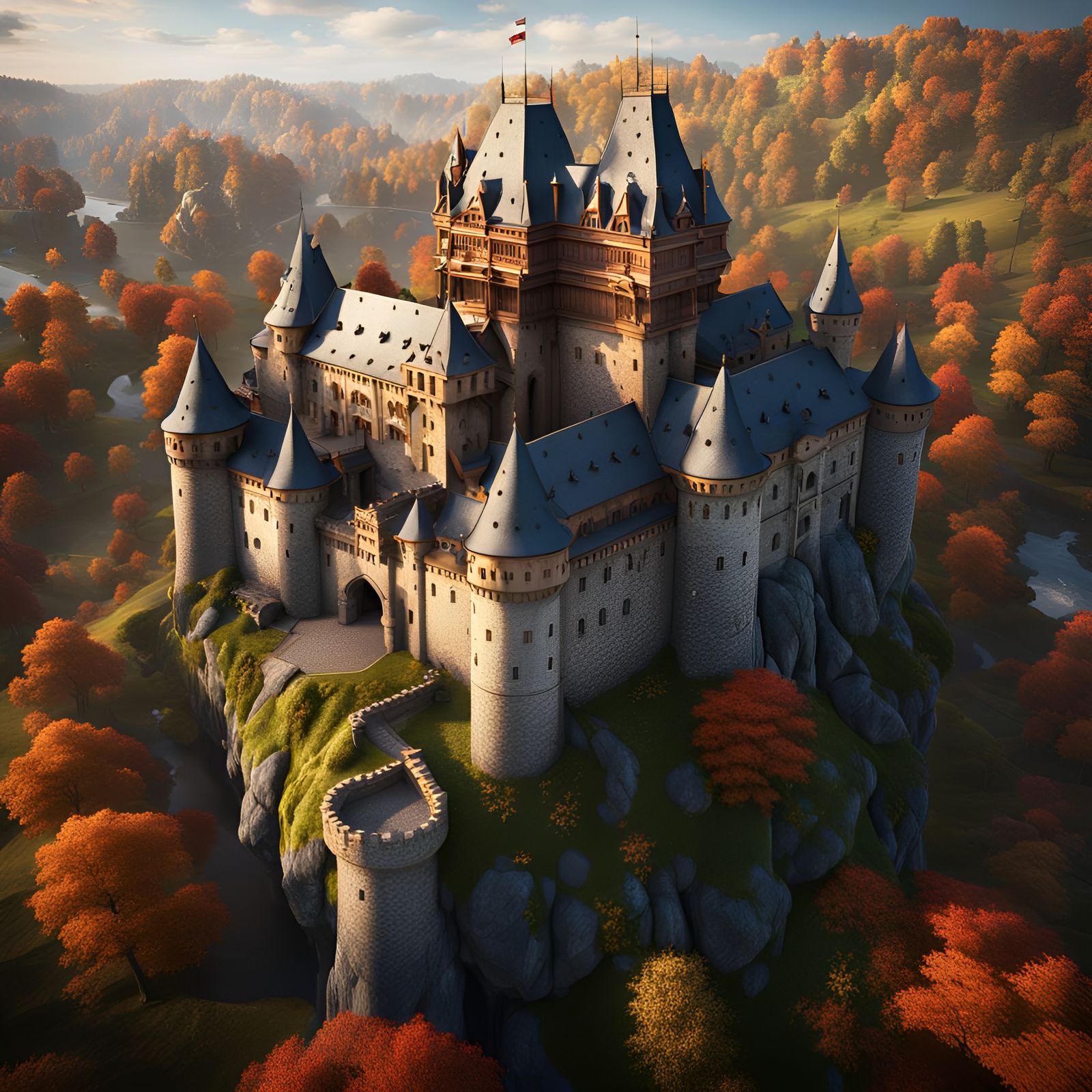 Czech Republic Castle: Detailed Matte Painting