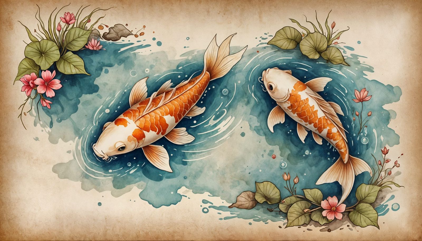 Pisces hand drawn illustration