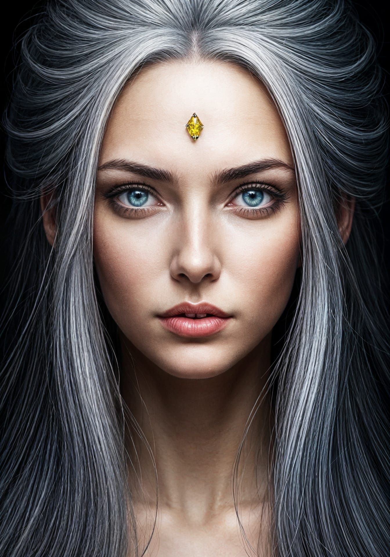 Goddess in Serene Oil Painting