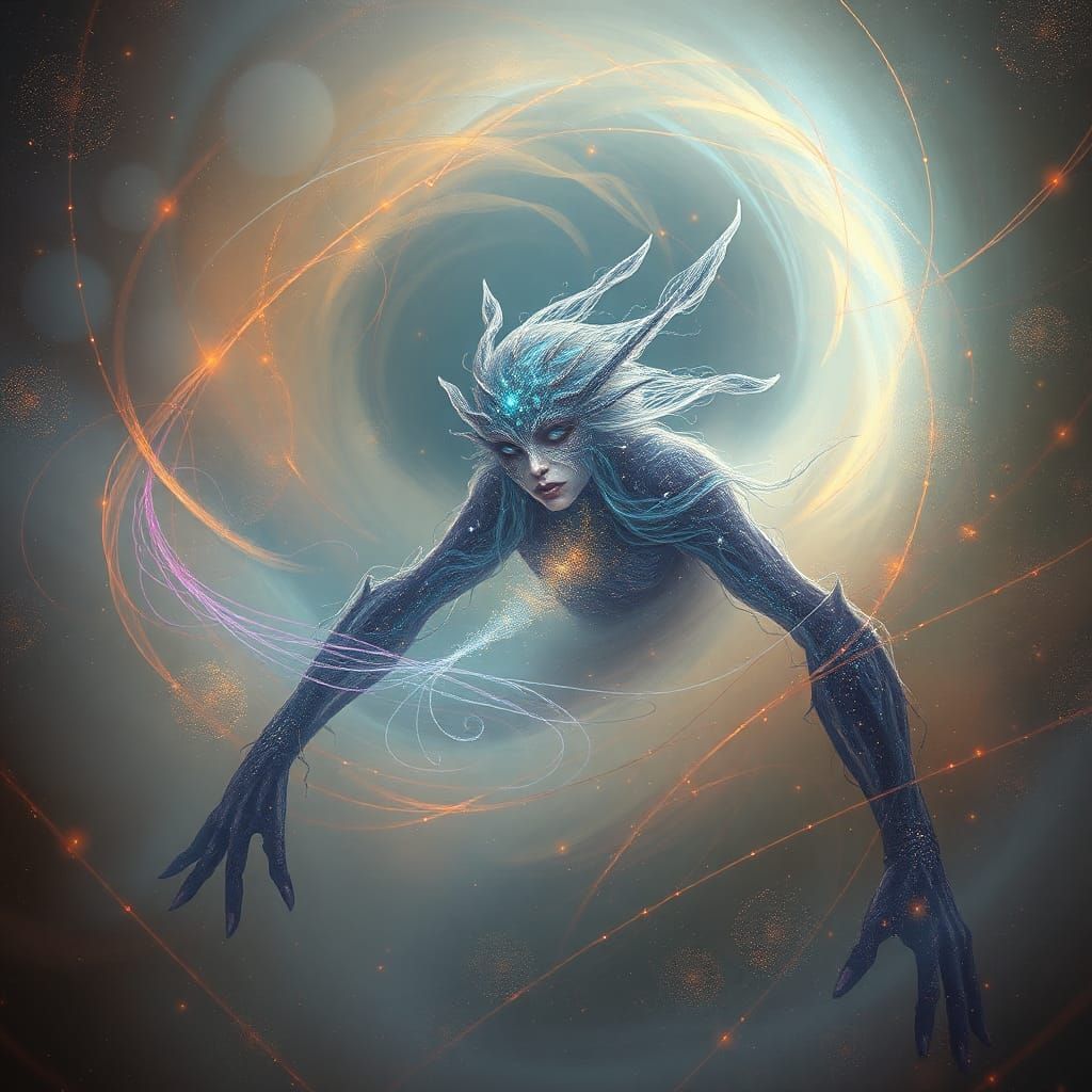 Ethereal Loab in Iridescent Mist: A Surreal Vision