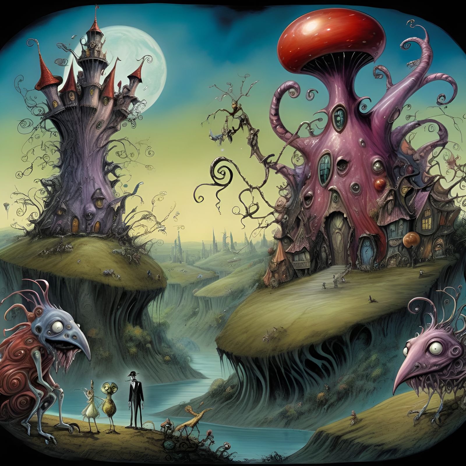 Enchanted Kingdom of Preposterous Creatures in Burton Style