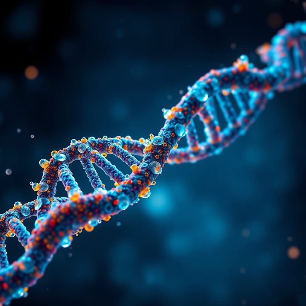 DNA Double Helix Number 42: Detailed Digital Art