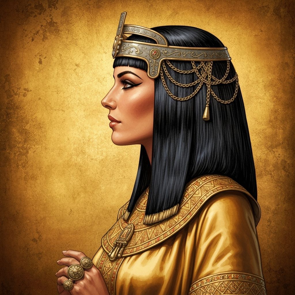 Cleopatra Portrait in Moebius Comic Art Style