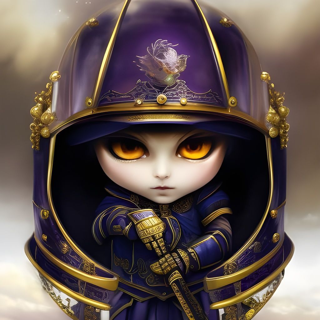 Chibi Hockey King in Storybook Art Style