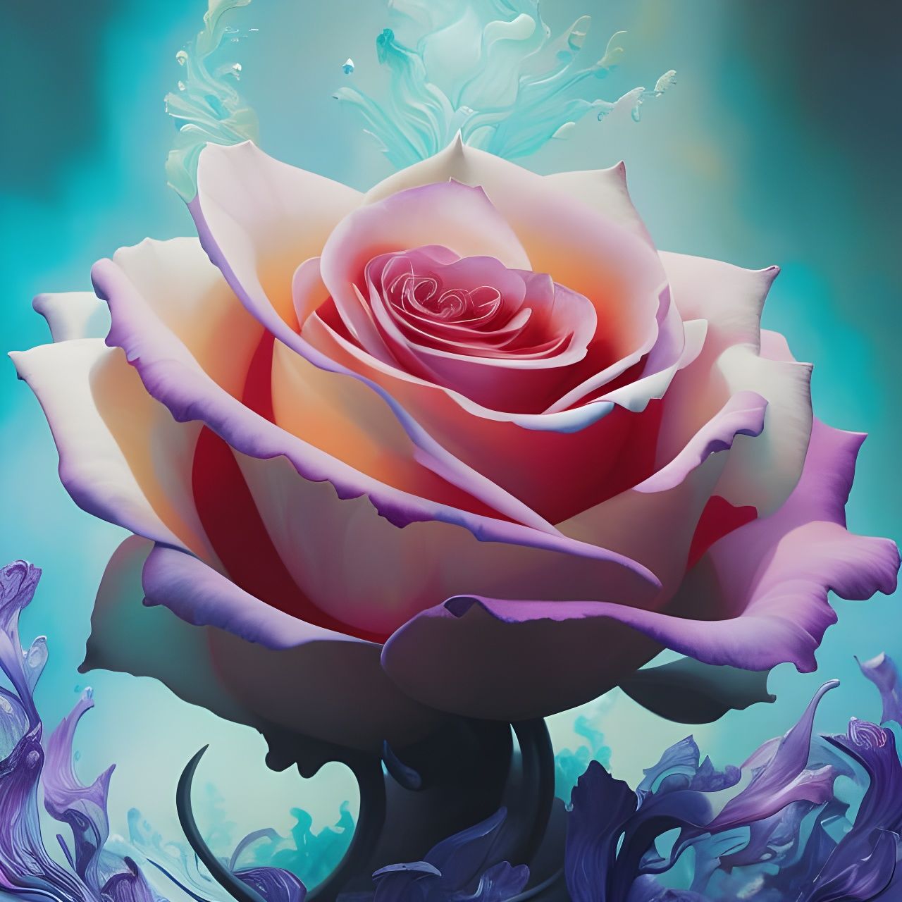 Icy Rose: A Crystallized Fantasy Art