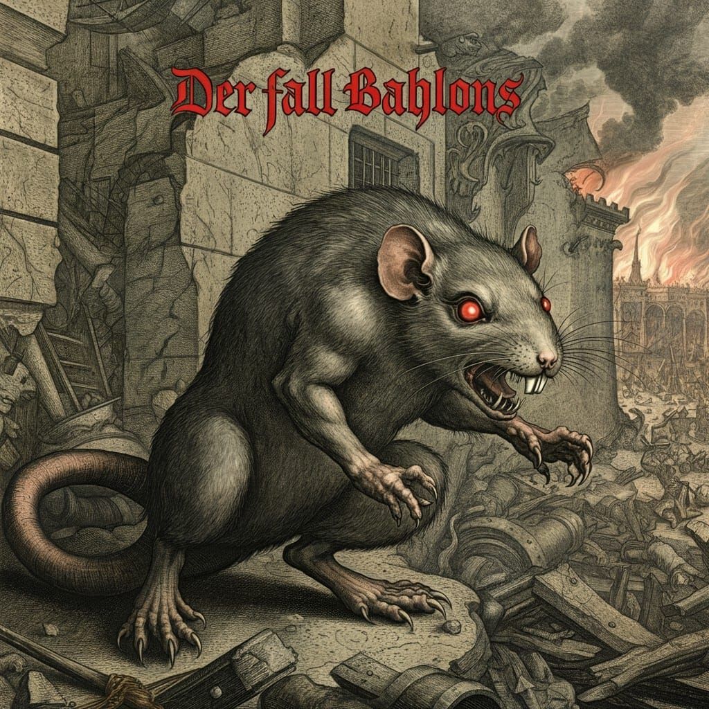 Ratfink Monster Rampage in Babylon, Engraving Style