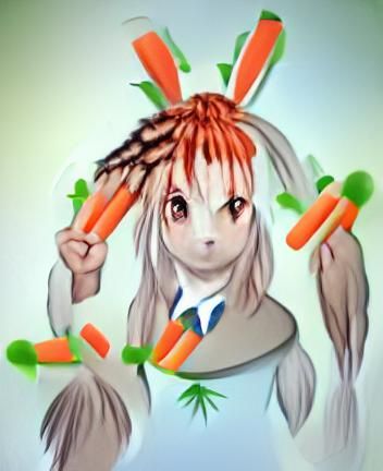 Anime Rabbit Girl with Carrot Hair