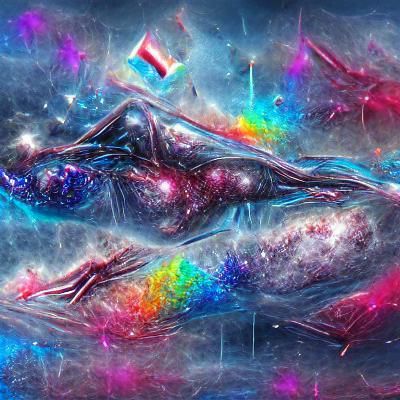 Transgender Flag Galaxy in Mixed Media Style