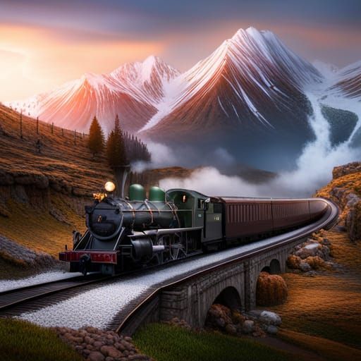 Pendon Museum Trains as Detailed Matte Painting