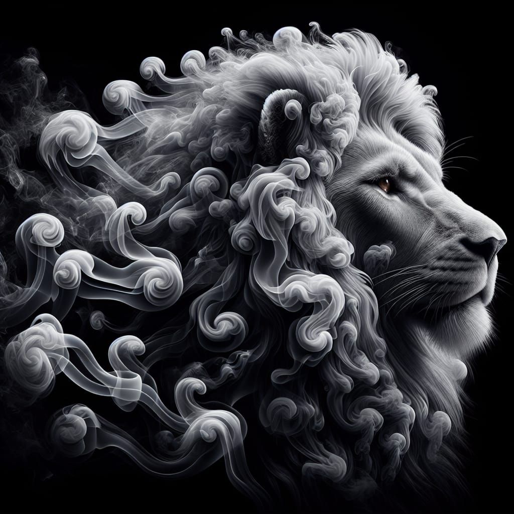Majestic Smoke Lion: A Photorealistic Masterpiece