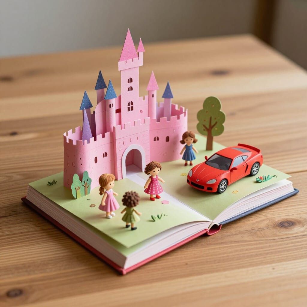 Playing with Barbies, castle and Corvette