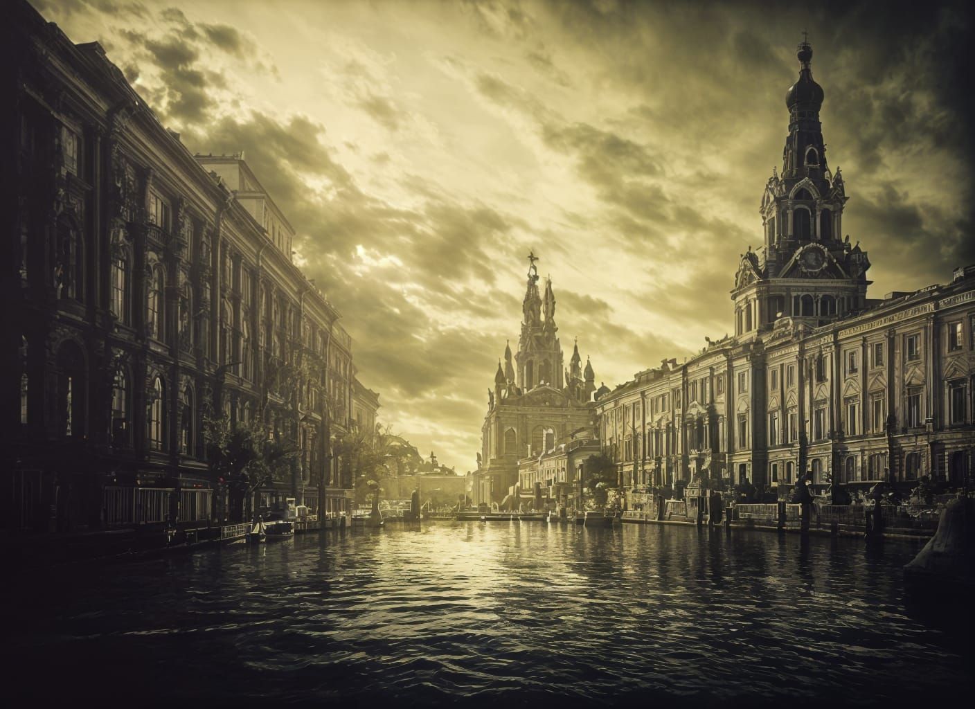 Surreal St. Petersburg with Ray Tracing Reflections