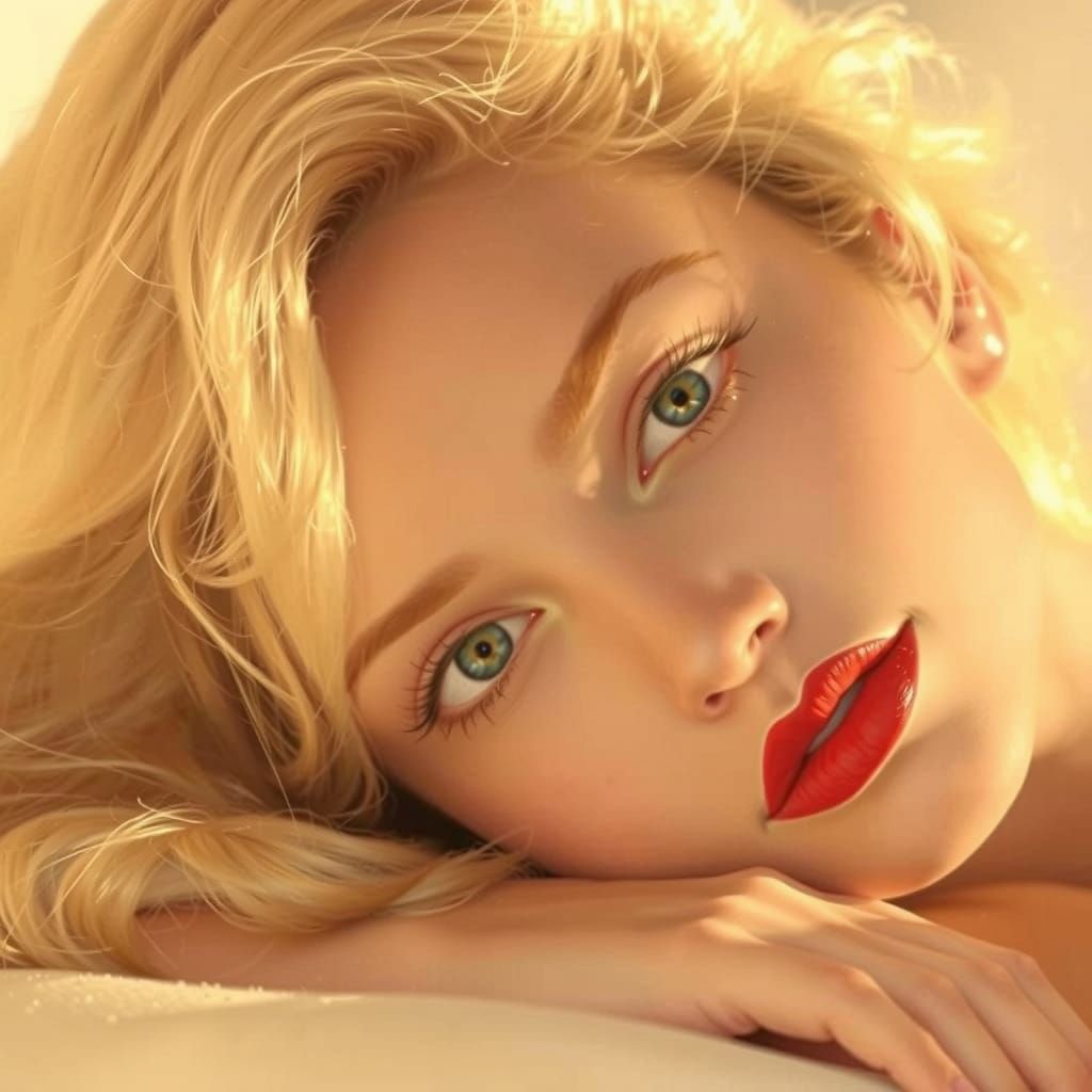 Ethereal Portrait of a Young Woman in Warm, Golden Light