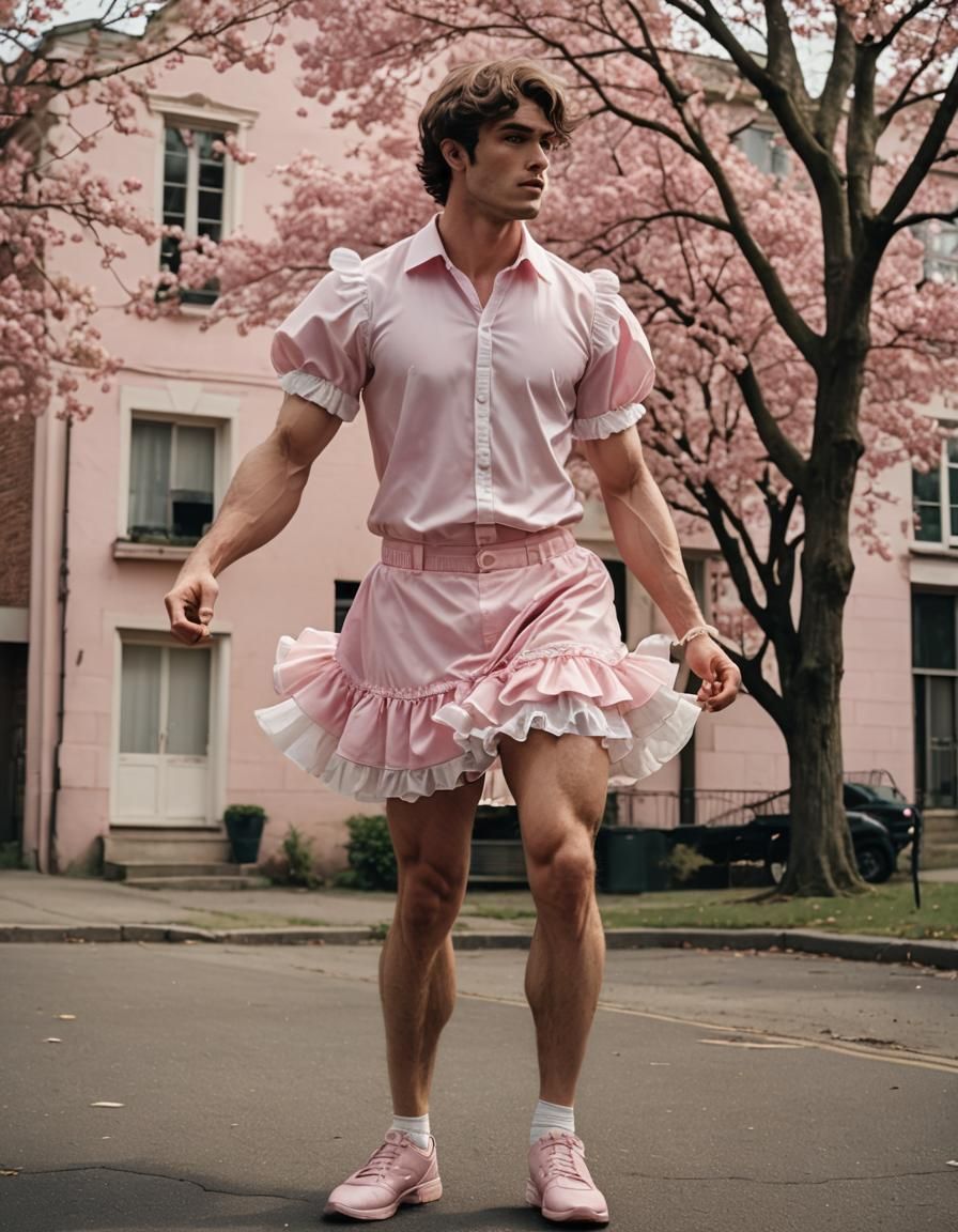 Crossdressing Young Man in Cinematic Style