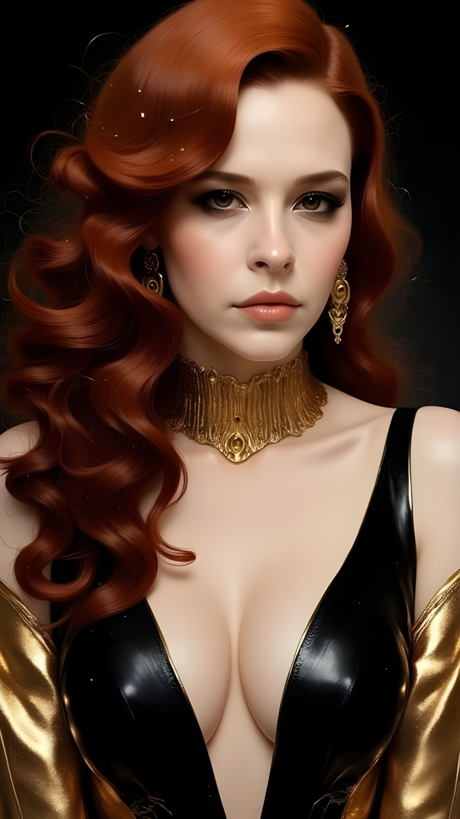 Ethereal Vampiress Queen in Futuristic Regalia