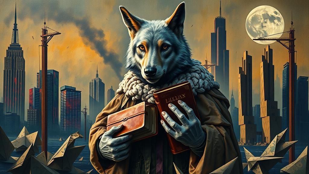 Dystopian Wolf in Sheep's Clothing: Heavy Metal Art
