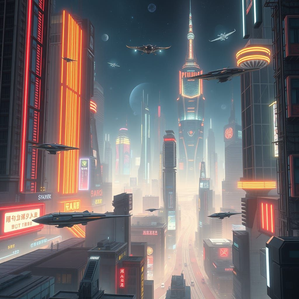 Cyberpunk Metropolis Unveiled in Neon Glory