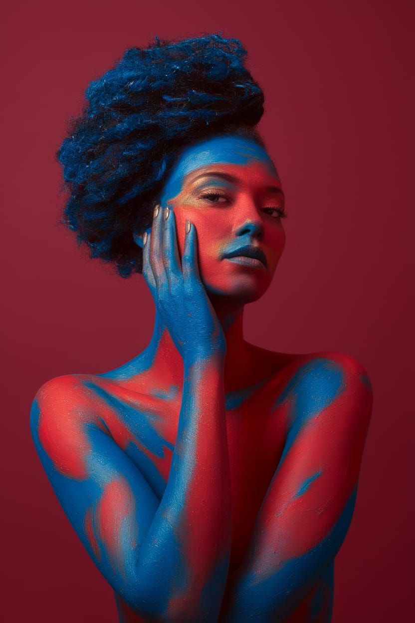 Impressionist Body Art in Vibrant Hues