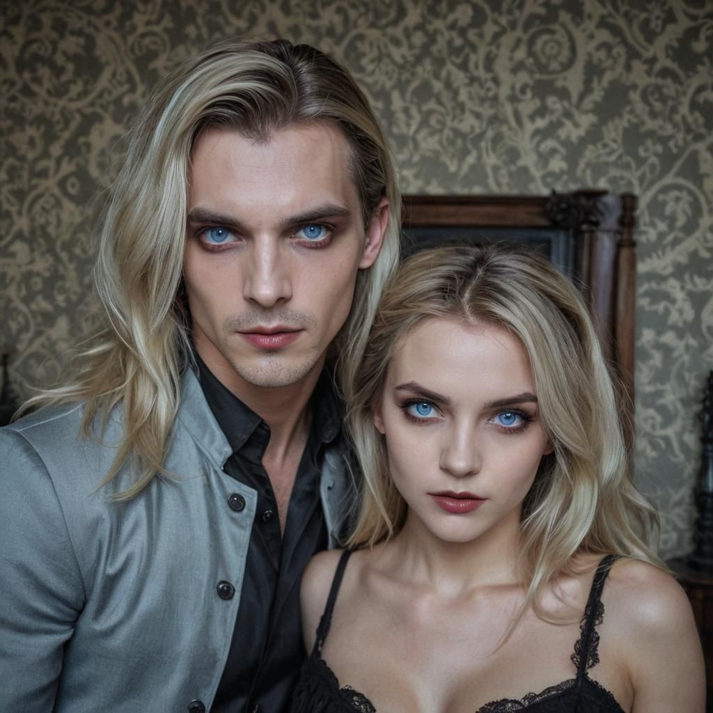 Vampire Selfie: Gothic Bedroom Portrait