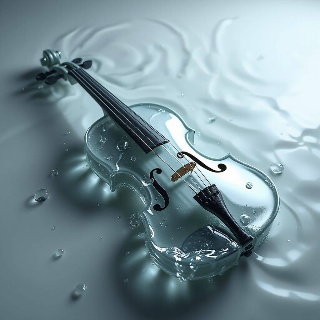 Living Water Violin With Luminous Ripples
