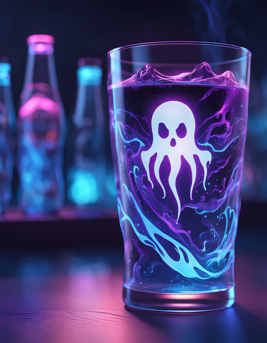 Ghost Energy Drink Concept Art With Ethereal Glow