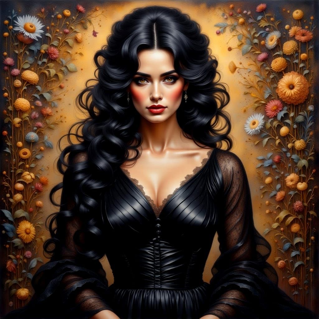 Elegant Young Elizabeth Taylor in Deep Dark Formal Portrait