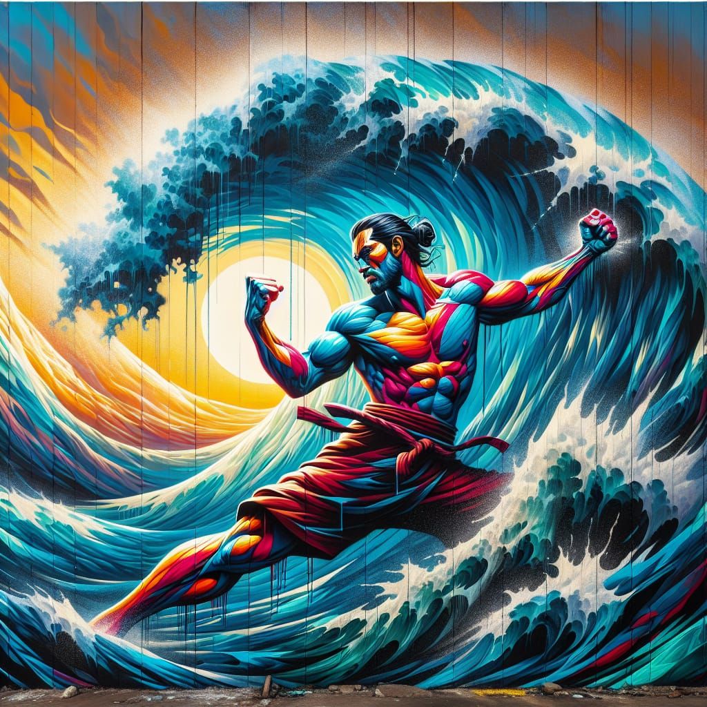 Polychromatic Street Art: Fighting the Current