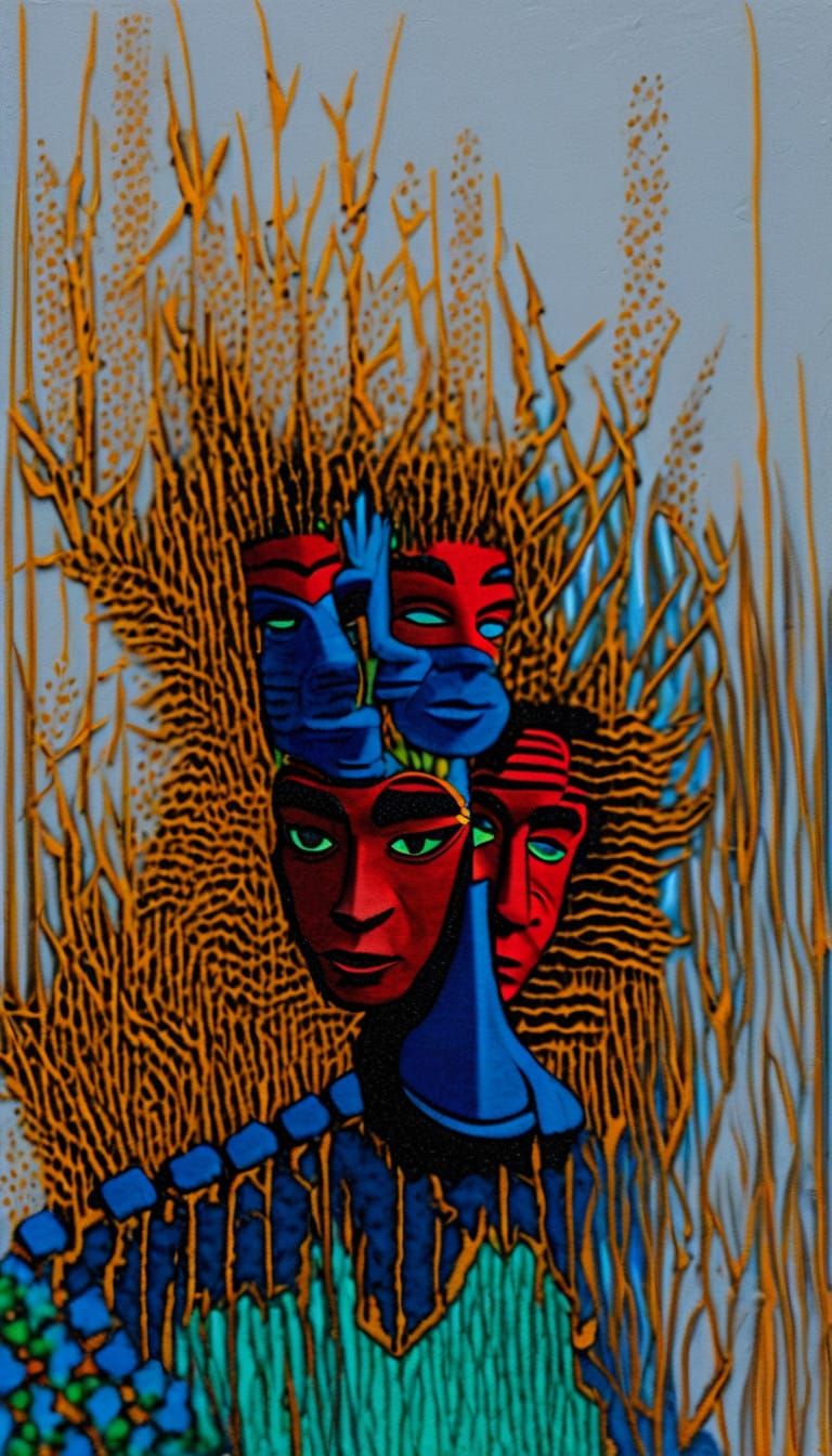 Surrealist Masterpiece in Opulent Style with Gouache and Wat...