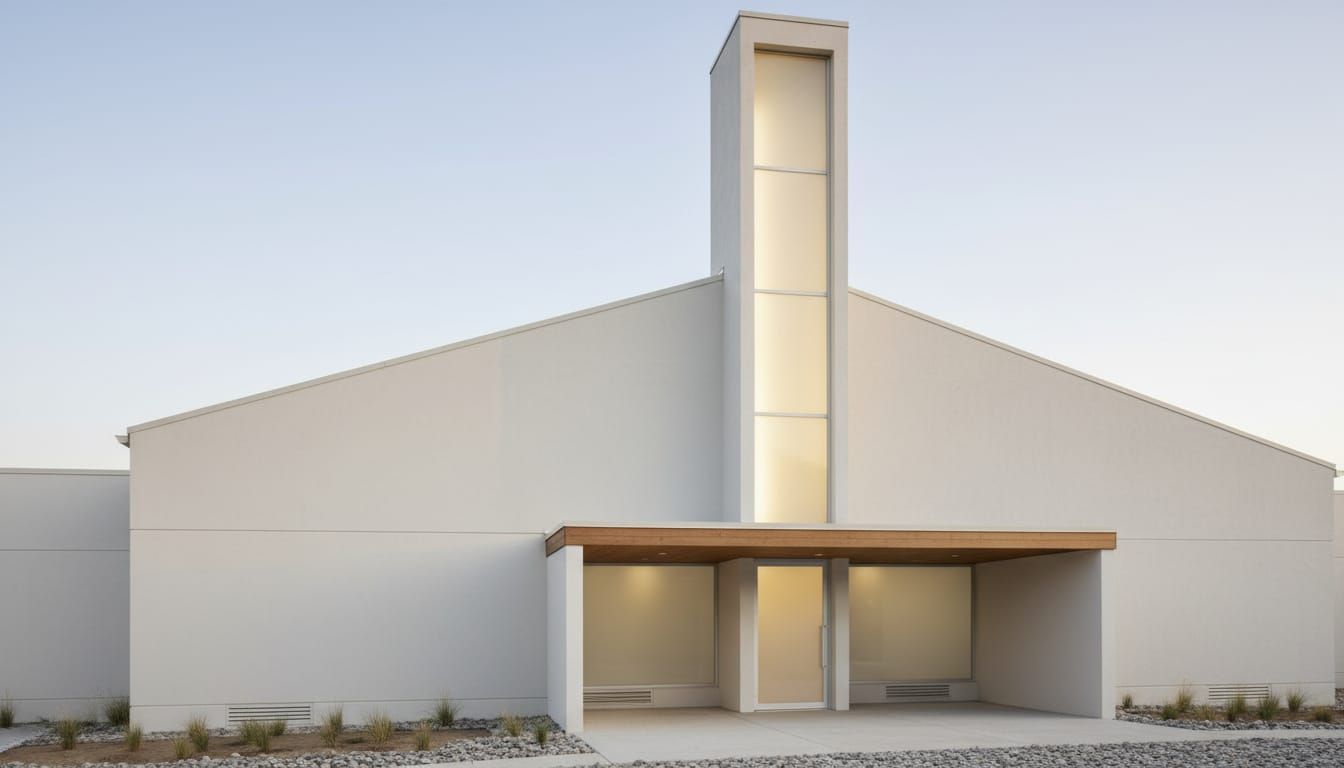 Serene Chapel Design with Light Shaft and Simple Form