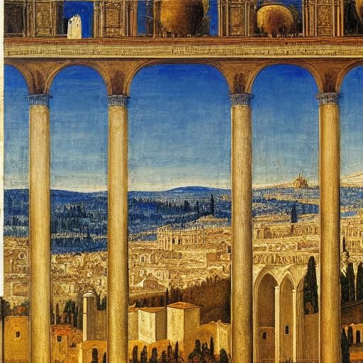 Heavenly Jerusalem Skyline Inspired by Rothko and Lippi