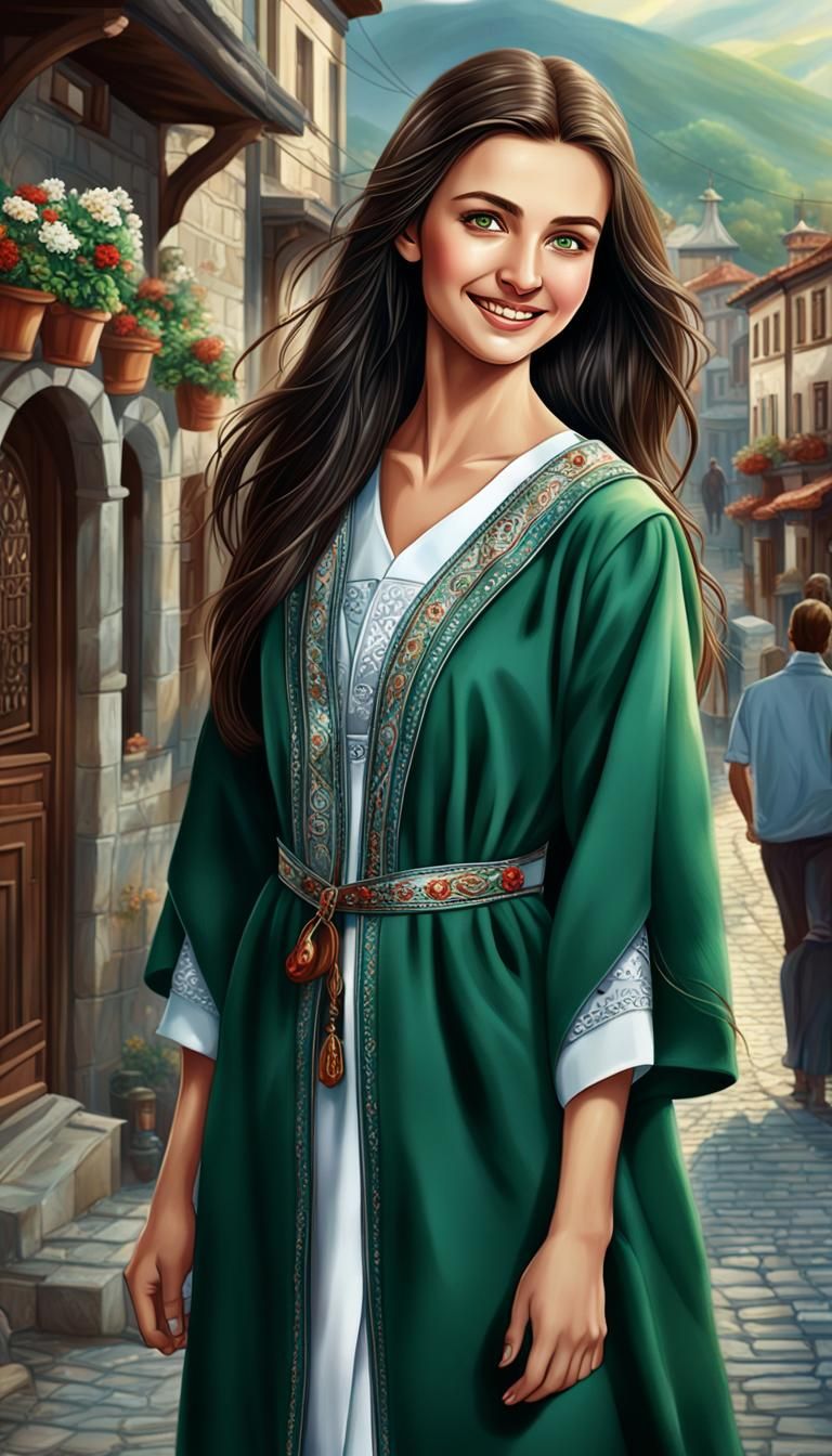 Bulgarian Woman in Plovdiv: Fantasy Concept Art