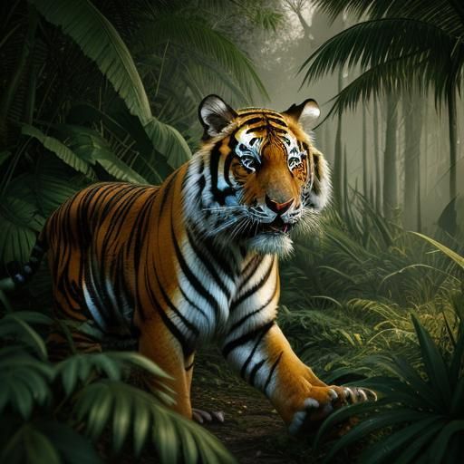 Bengal Tiger Emerges from Jungle in Golden Light