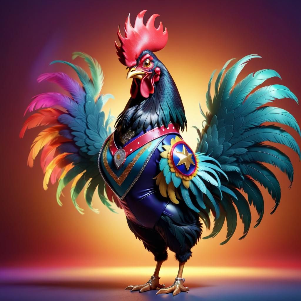 Elvis Rooster in Pixar-Style 3D Animation
