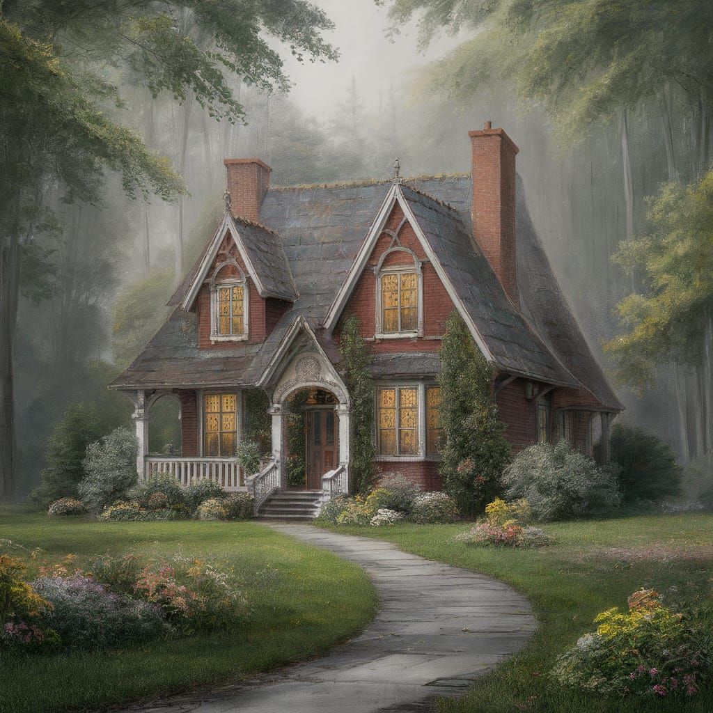 Vintage Whimsical Valentine's Day Scene