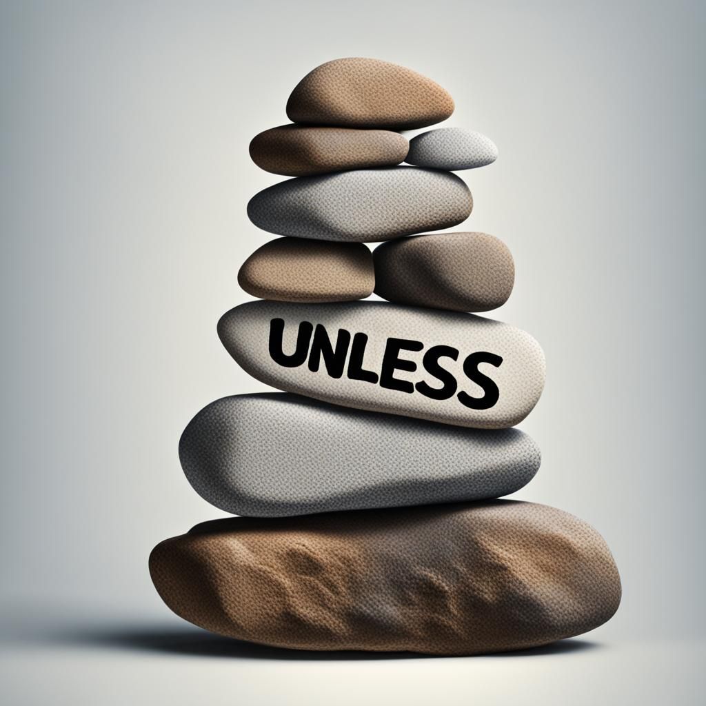 Pile of Rocks with the Word "Unless"