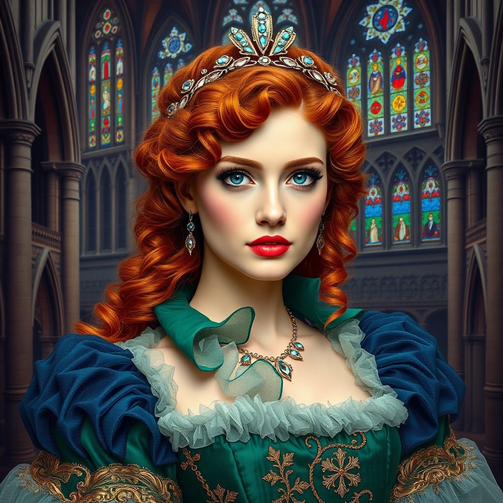 A Regal German Princess in Gothic Castle