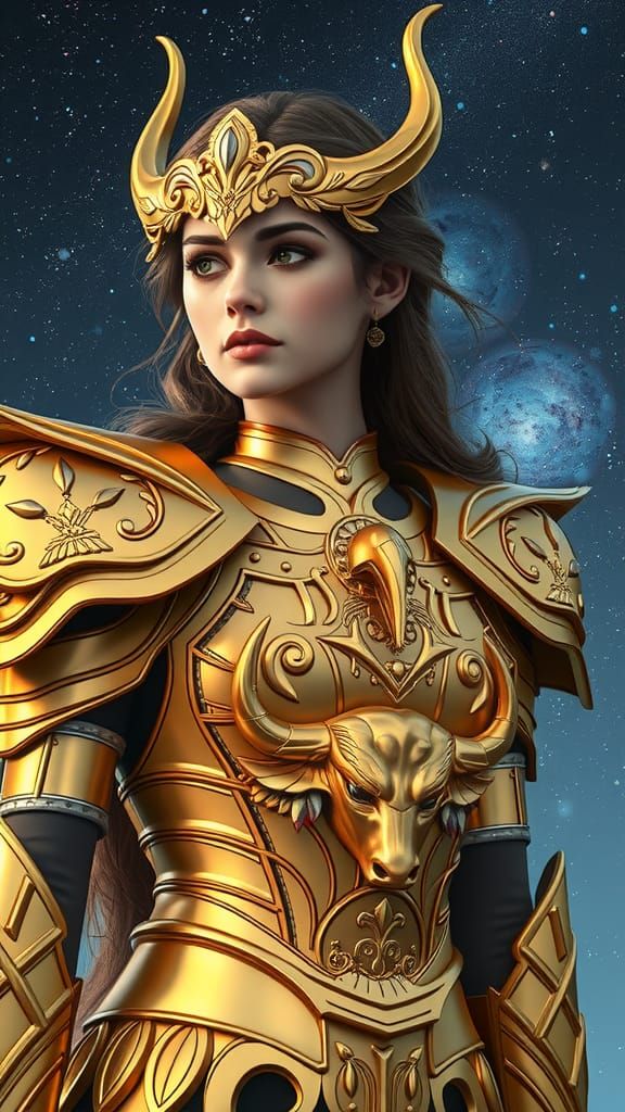 Saint Seiya Woman Warrior in Golden Armor