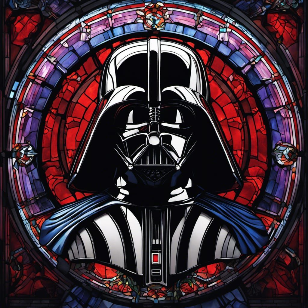 Darth Vader Stained Glass Digital Painting