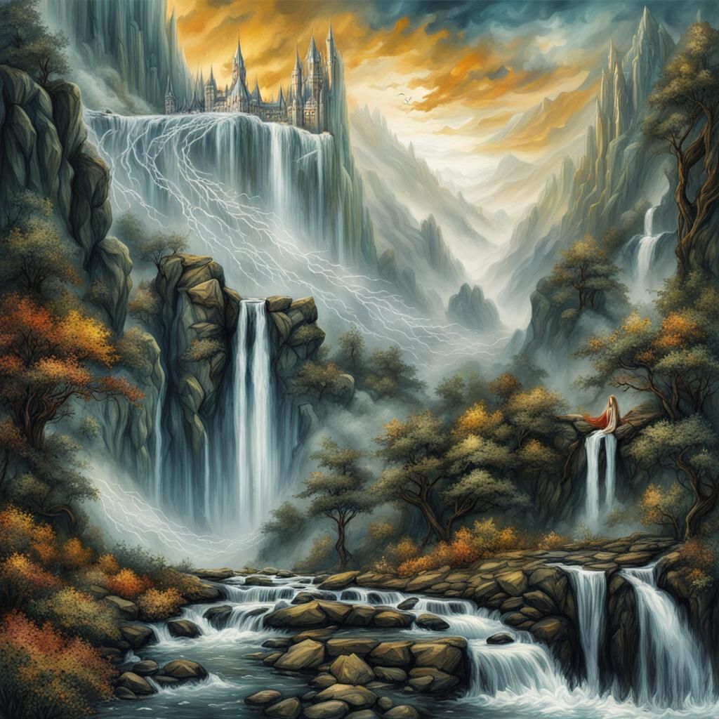 Rivendell Postcard in Fantasy Graffiti Style