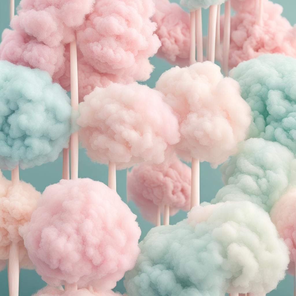 Cotton Candy in Pastel Art Deco Style