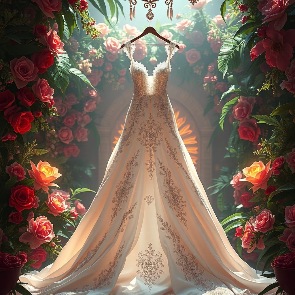 Stunning Fantasy Wedding Scene in Futuristic Style