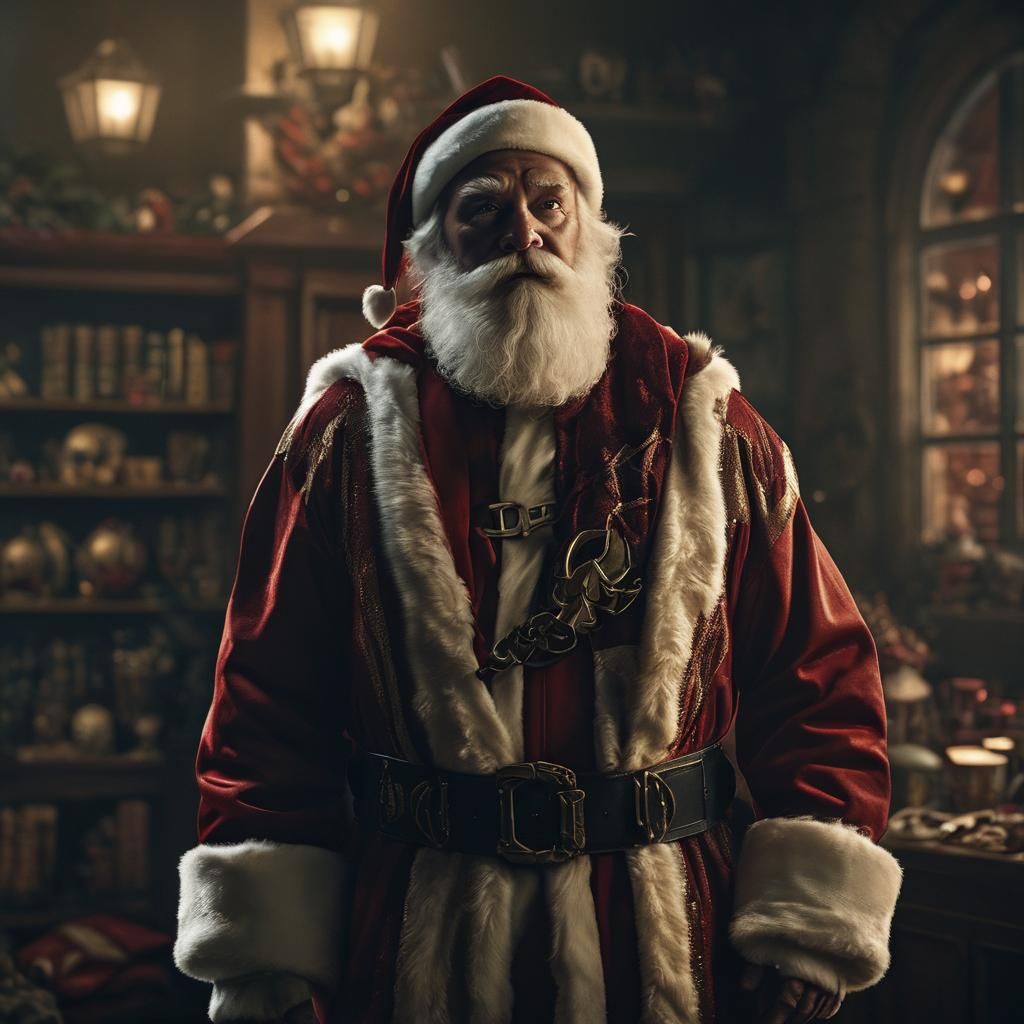 Santa Claus as Marvel Superhero: Cinematic Film Still