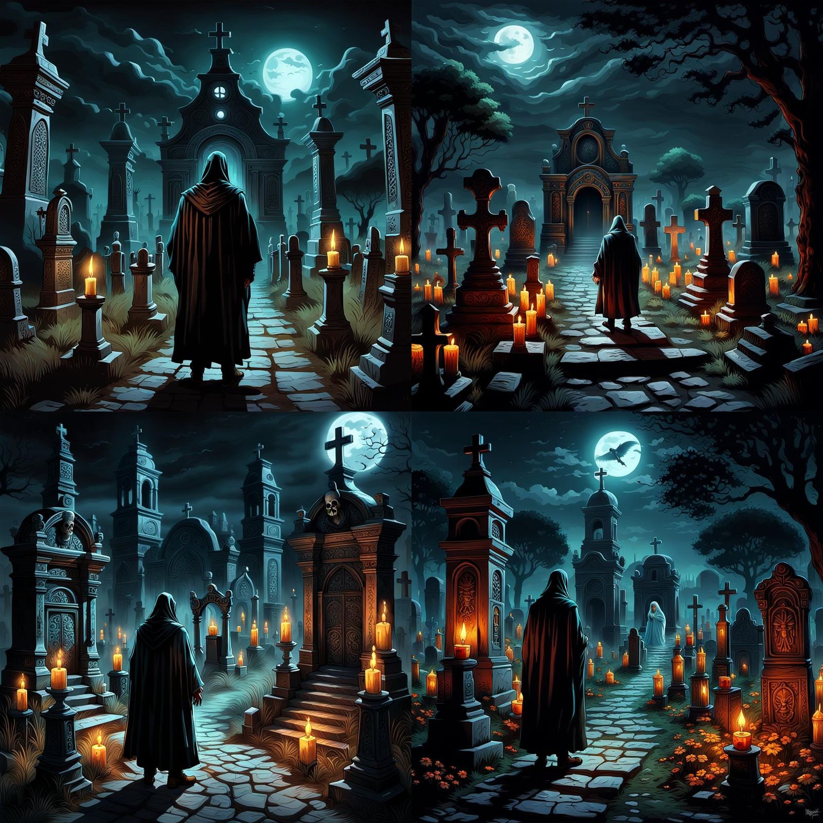Ghostly Walk Through Mexican Cemetery at Night